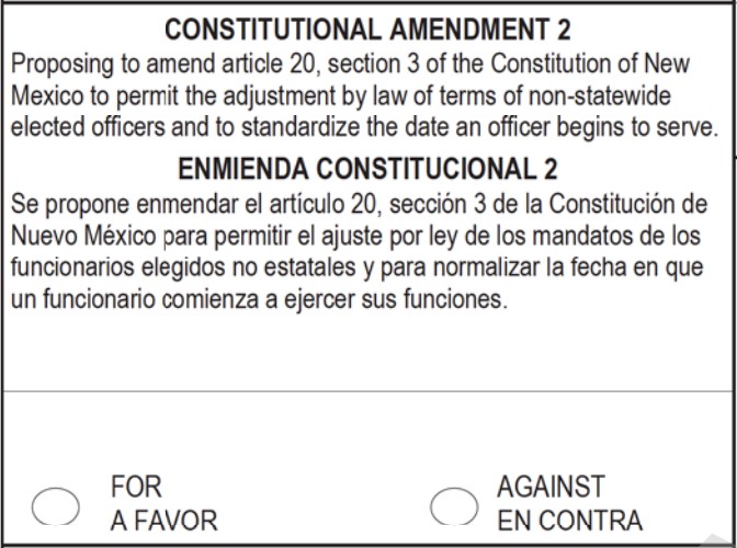 NM Constitutional Amendment 2 Passes New Mexico Business Coalition