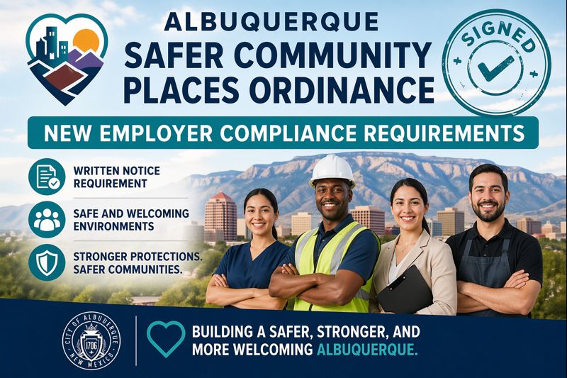 Read more about the article Albuquerque Safer Community Places Ordinance Signed: New Employer Compliance Requirements